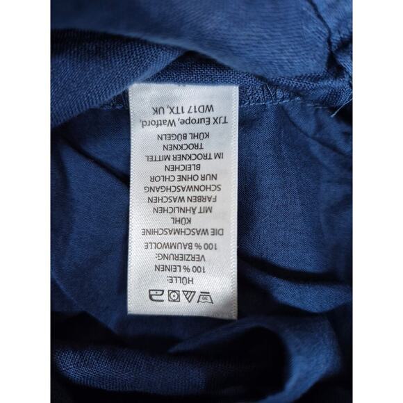 NWT St. Tropez West 100% Linen Drawstring Pants Blue Sz M - Picture 4 of 6